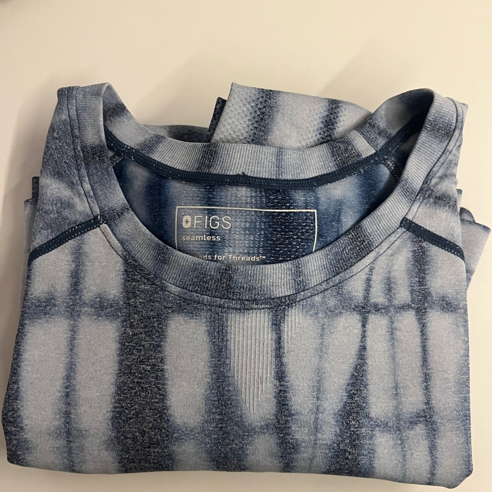 Figs Blue Polo T-Shirt Short Sleeve